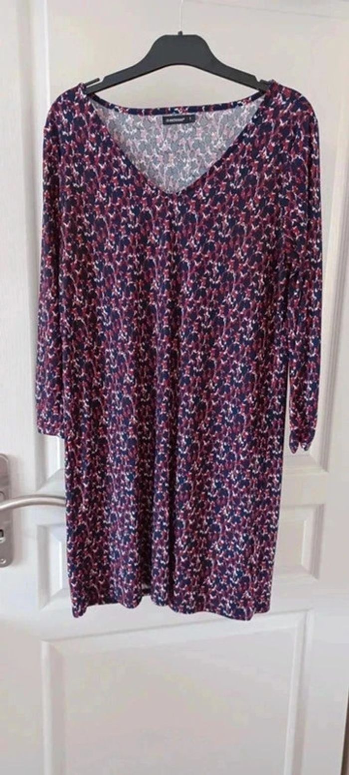 Robe femme nuances bleu marine et bordeaux - photo numéro 6
