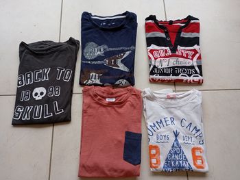 Lot de 5 tees shirts manches longues 10 ans garçon