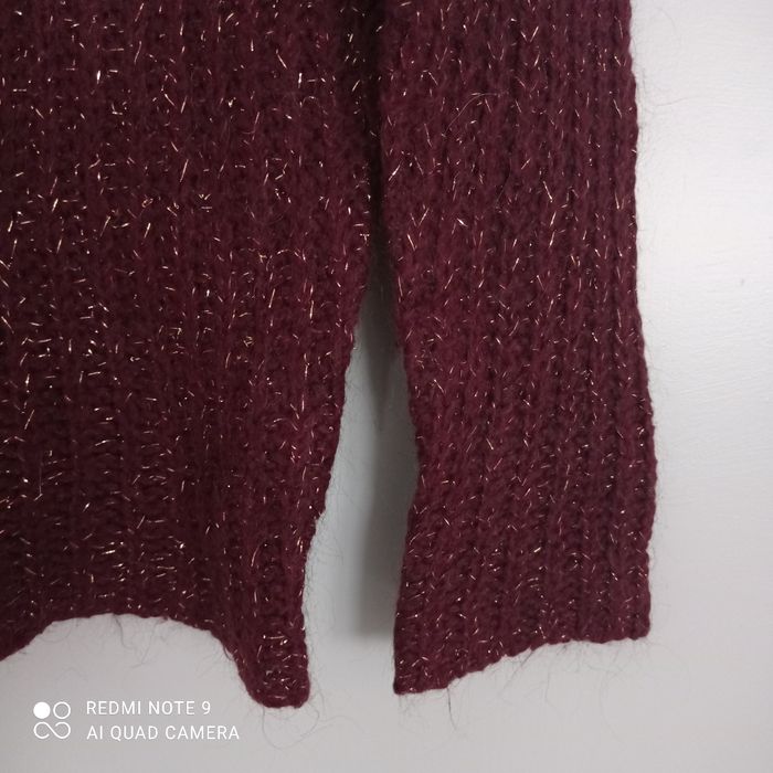 Pull bordeaux doré lurex t38 - photo numéro 4
