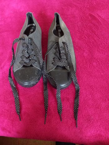 Baskets noires brillantes argenter P: 38