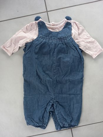 Ensemble salopette + T-shirt 6M Mini Tape à l'œil 