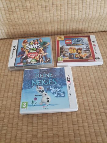 Lot de 3 jeux DS : sims, lego, olaf
