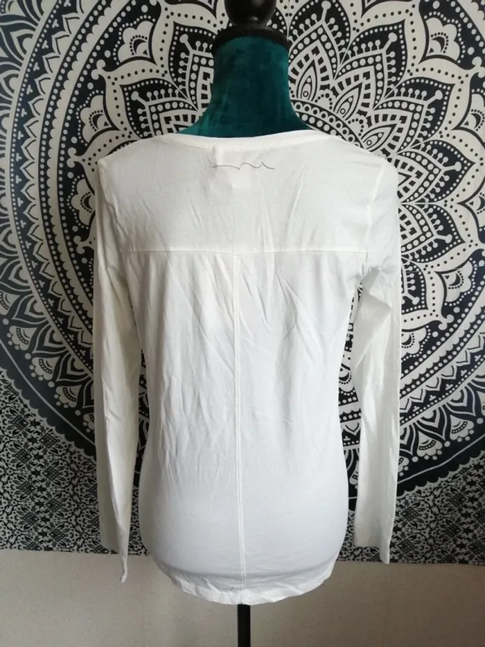 Tee-shirt blanc à manches longues imprimé homme tatoo et tête panda / teddy Smith / (18ans) - photo numéro 5