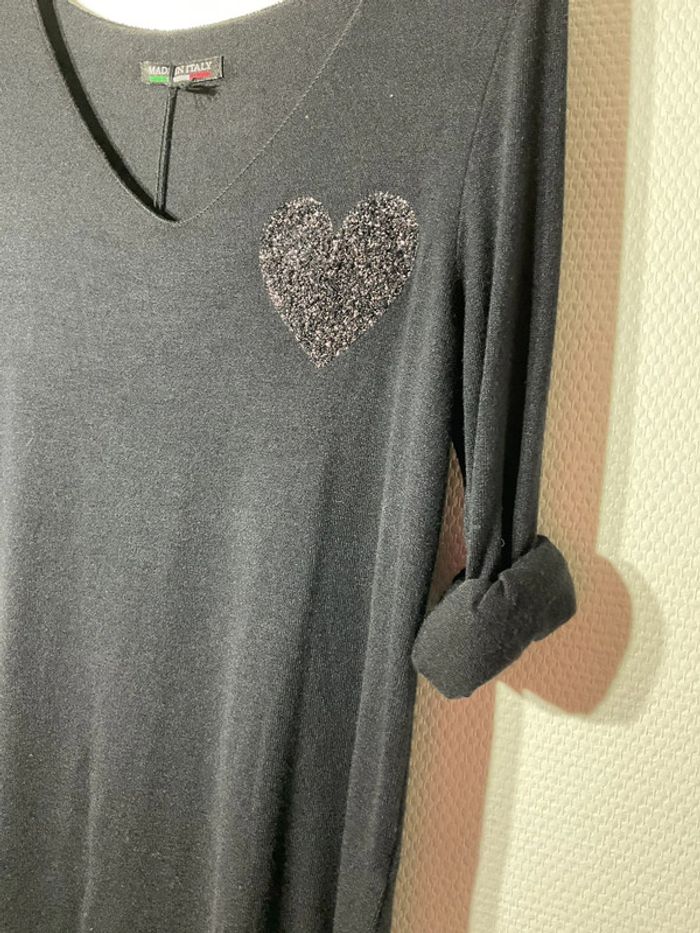 Pull « cœur » femme taille unique (36-40)- nos- neuf avec étiquette - photo numéro 2