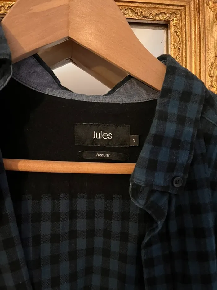 Chemise à carreaux bleu marine et noir - photo numéro 2