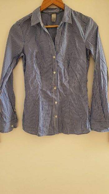 Chemise a rayures H&M bleue et blanche