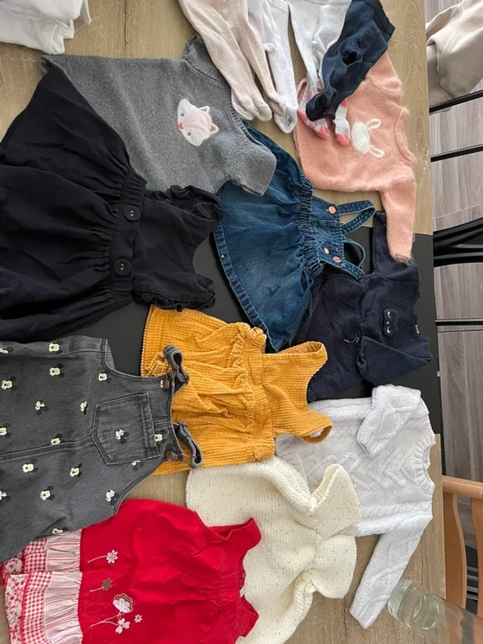 Lot de 10 robes bébé fille 3 mois + 4 collants