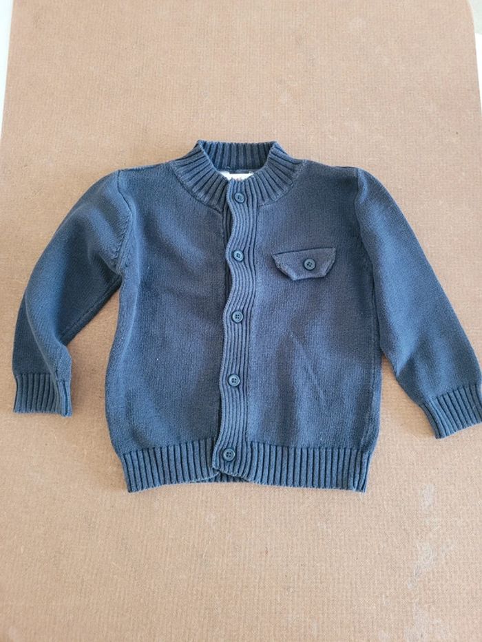 Gilet bleu à bouton taille 3ans Kidkanaï