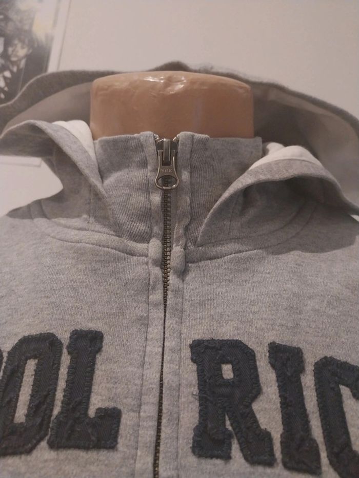 Veste zip full zip woolrich grise en très bon état 14 ans - photo numéro 3