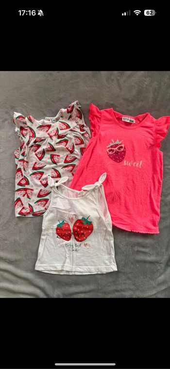 3 t-shirt 12 mois