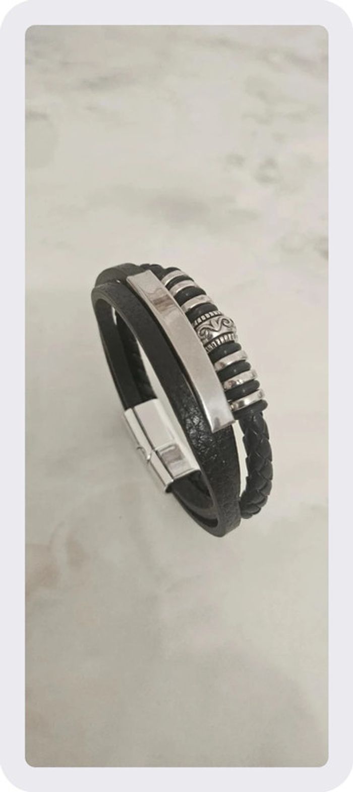 Bracelet en cuir pour hommes - photo numéro 2
