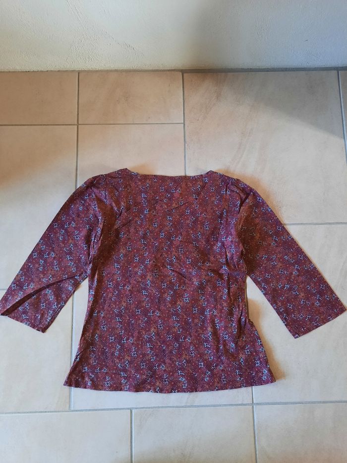 Blouse fleurie manches 3/4 - photo numéro 3