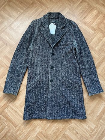 Manteau veste long en laine gris et noir Agnès B (NEUF)