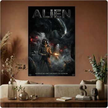 Affiche film culte “Alien” poster cinéma science-fiction horreur déco murale A3 Sans cadre