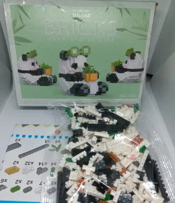 Construction figurine Panda bricks blocks mini micro 394 pieces