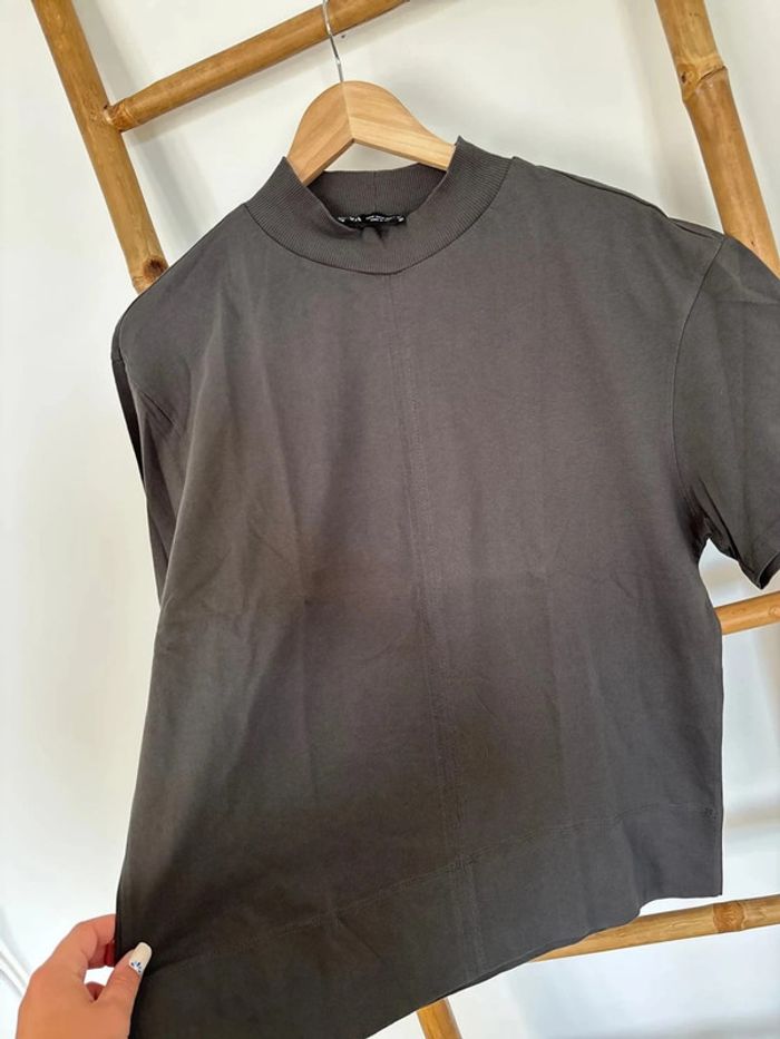 t-shirt large gris foncé zara taille M - photo numéro 5