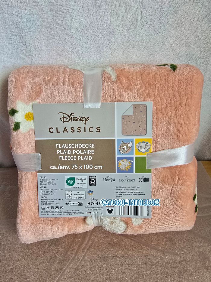 Plaid / Throw Disney Bambi Dumbo Roi Lion Simba Lion King | 75x100cm