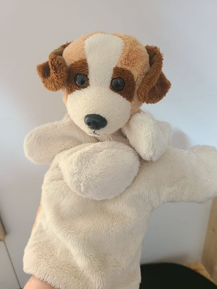 NOUNOURS Doudou marionnette chien beige marron
