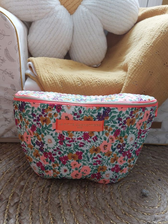 Sac banane liberty fleuri orange fluo La p'tite cachottière