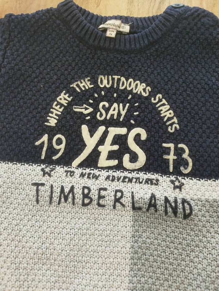 Pull en mailles manches longues pour bébé garçon 12 mois Timberland - photo numéro 2