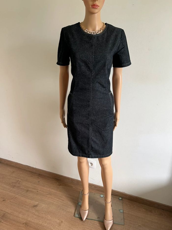 Robe en jean pailletée Christine Laure taille française 40 jamais portée - photo numéro 3