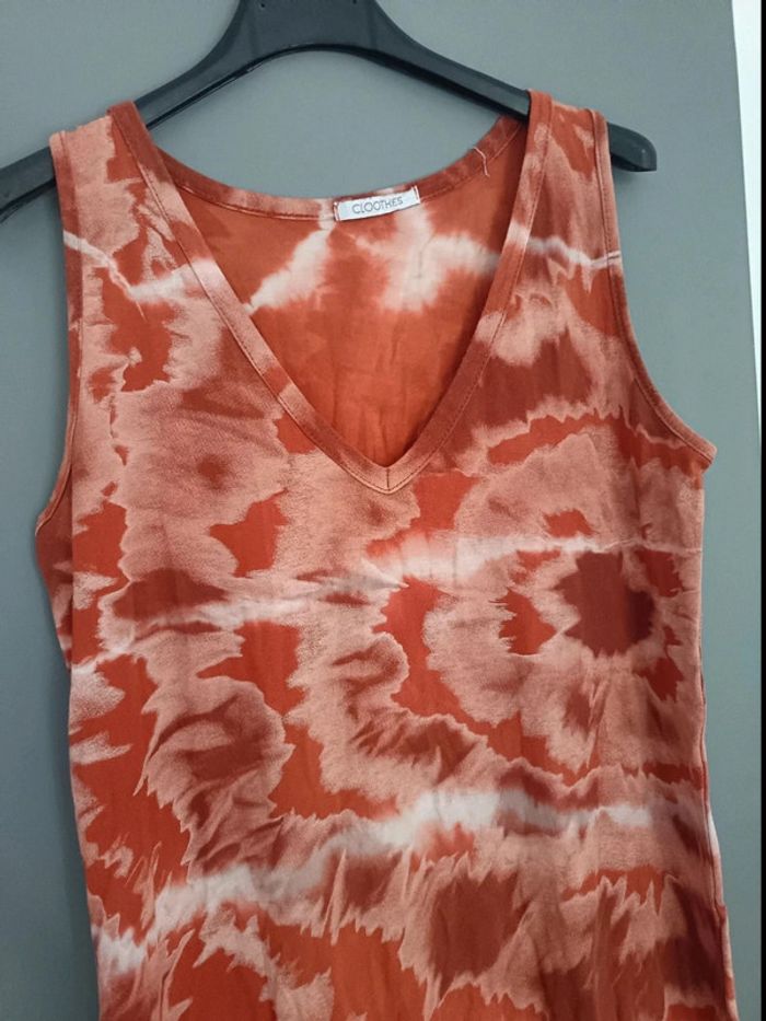 Longue robe tie and dye marron - photo numéro 2