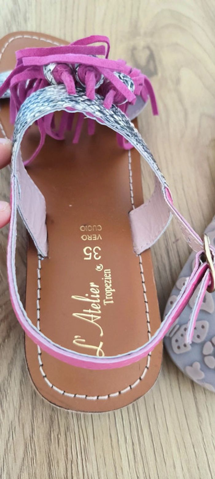 Sandales pied nu l'atelier tropézien 35 quasiment neuf - photo numéro 9