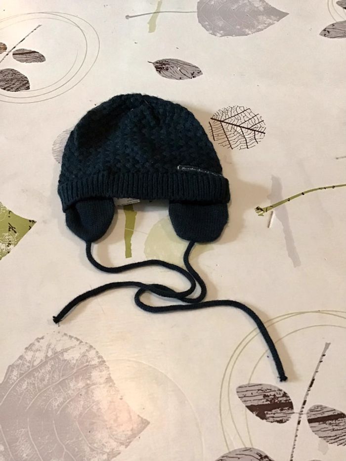 Bonnet bleu marine descendant sur les oreilles taille 50 marque Orchestra - photo numéro 2