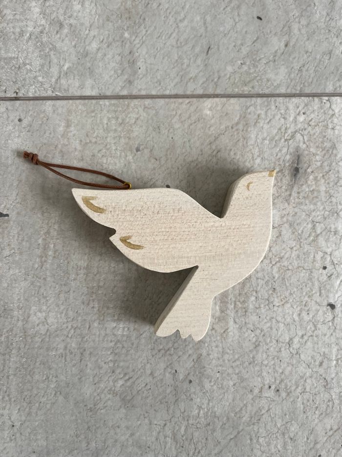 Oiseau en bois à suspendre