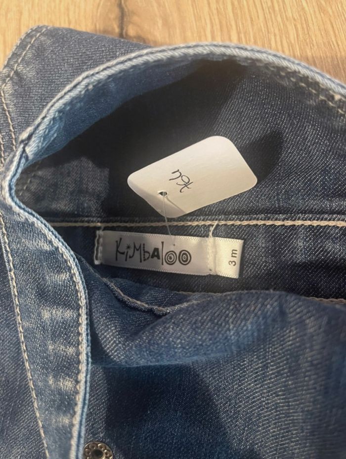 Salopette short en jean 3 mois - photo numéro 2