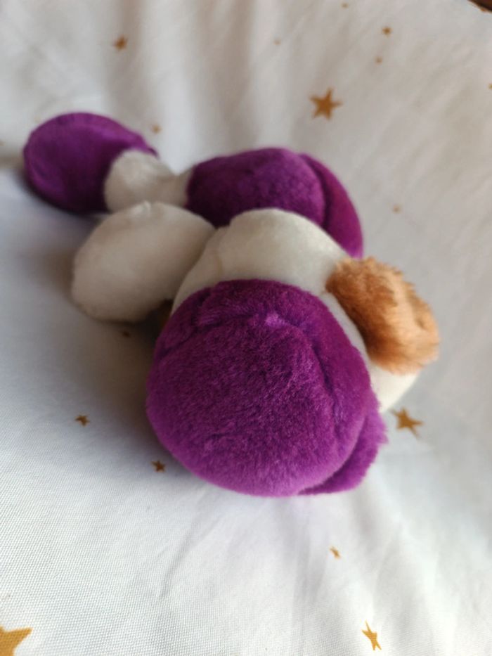 Peluche plush teddy doudou chien dog doggy violet parme casquette chapeau cap cp c.p c p playmaker - photo numéro 14