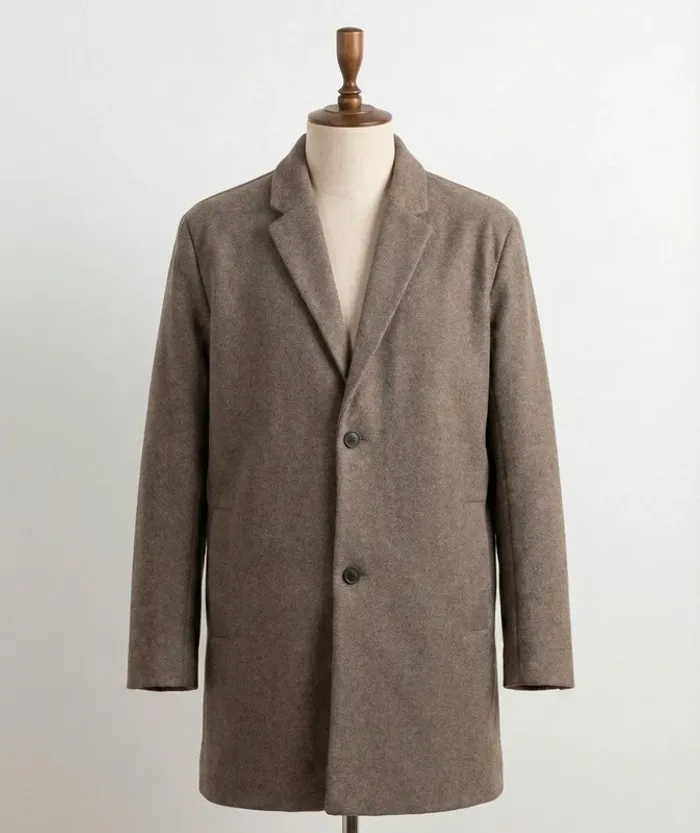 Manteau long droit marron glacé - LH Taille L