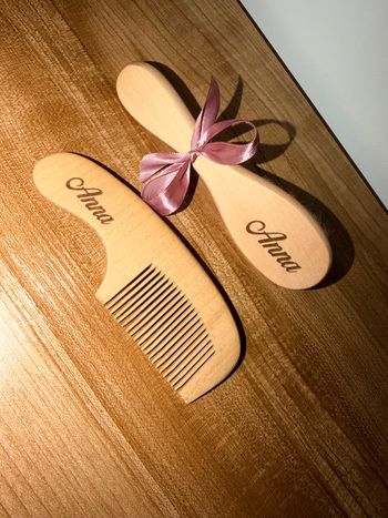 Ensemble brosse et peine personnalisés gravés