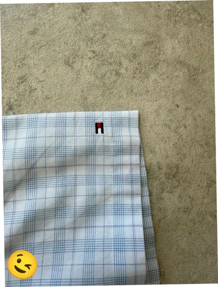 Chemise Tommy Hilfiger manche courte Taille L bleu Homme Men CHE89 - photo numéro 3