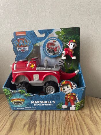 Coffret Pat Patrouille Jungle Pups Marcus + Véhicule Camion De Pompier De Luxe