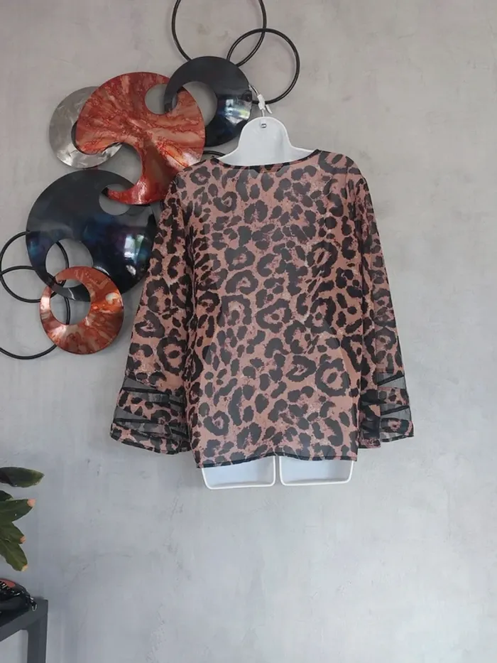 Blouse léopard fine marron et noir Shein - photo numéro 4