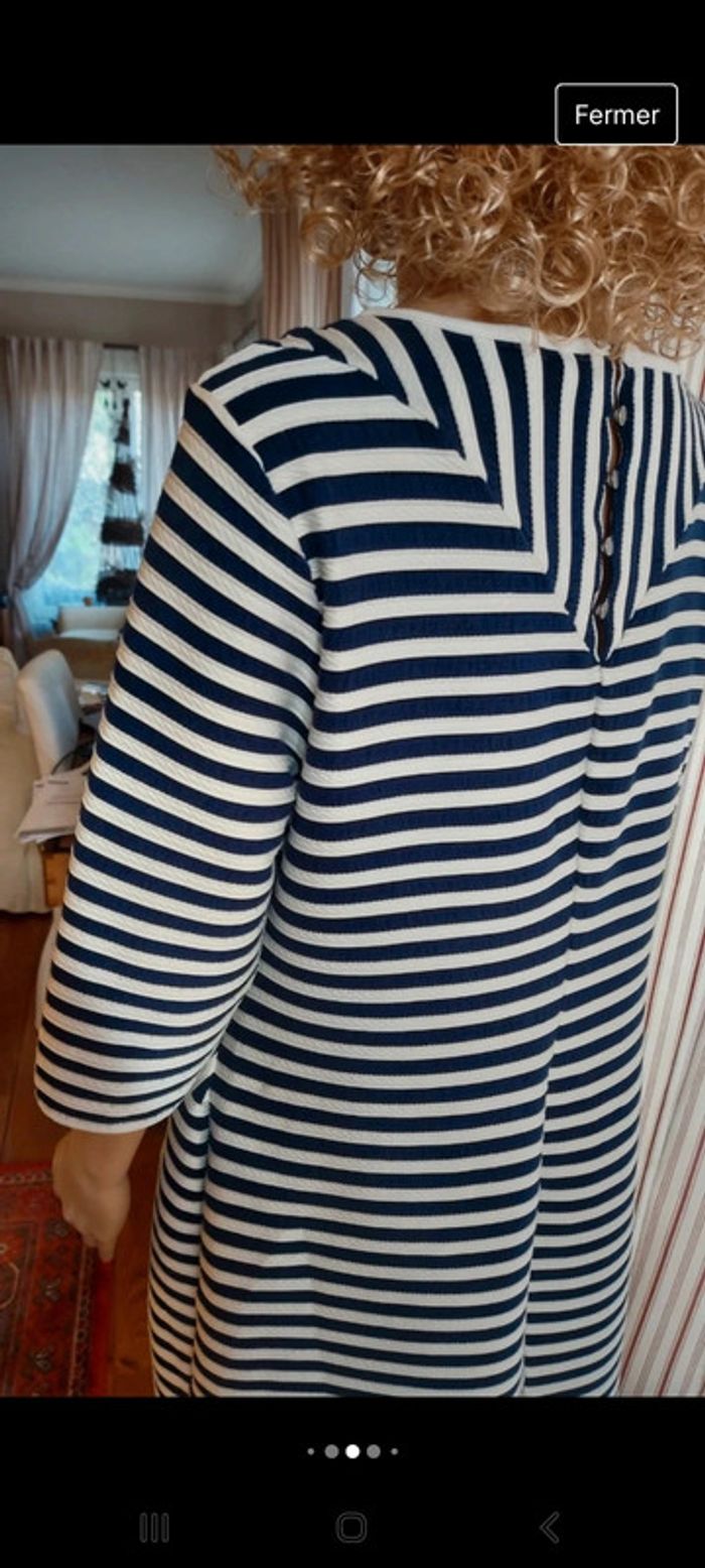 Robe manches 3/4 Lerros t XL bleu et blanc - photo numéro 7