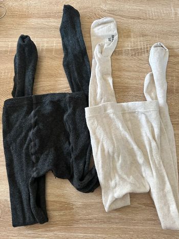 Paire de collants gris et crème