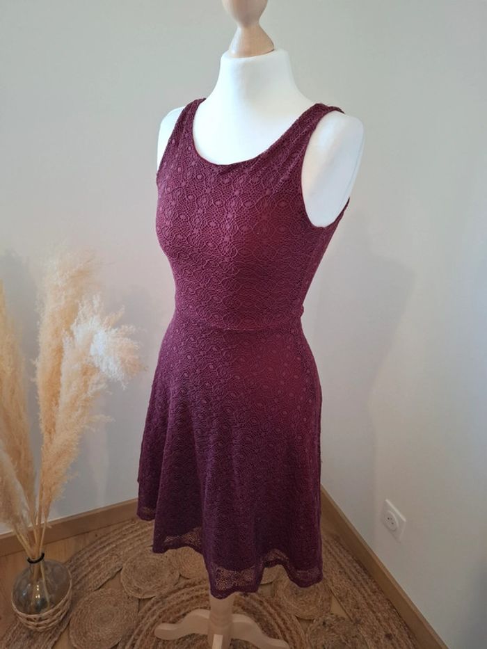 Robe Bordeaux en dentelle Jennyfer taille XS 34 - photo numéro 6