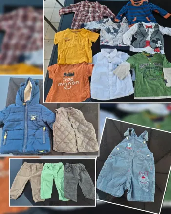 Lot 14 vêtements garçon 12 mois