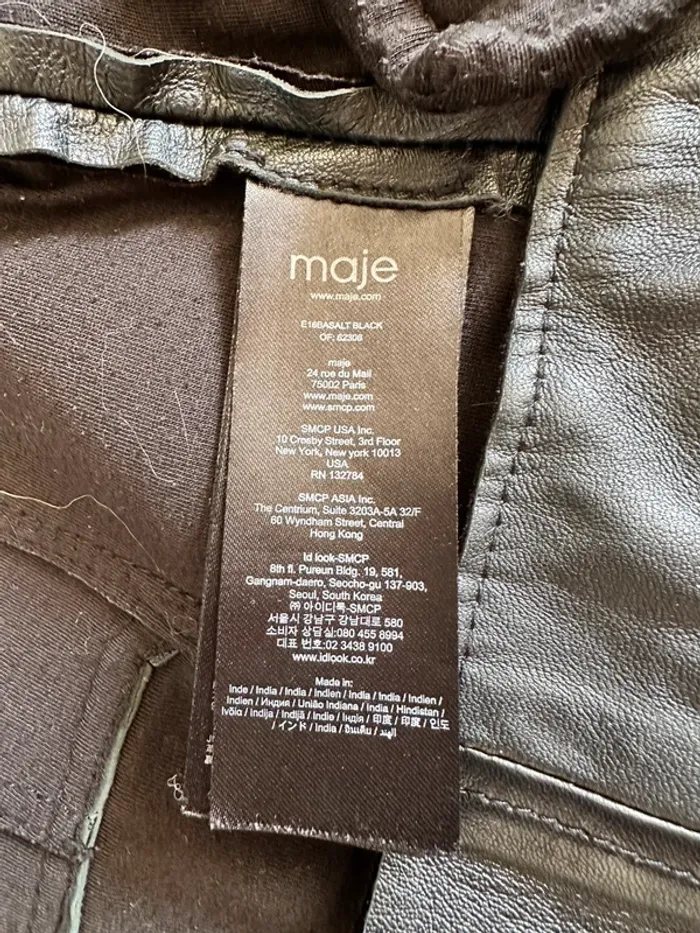 Perfecto en cuir Maje taille 36 noir - photo numéro 9