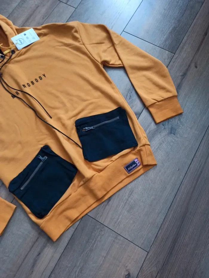 Sweat/pull à capuche homme moutarde L - photo numéro 3