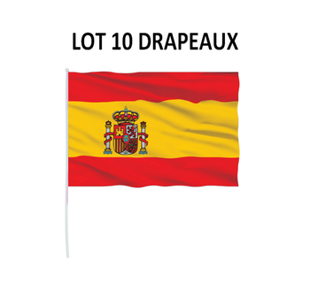 Lot 10 drapeaux Espagne supporter football