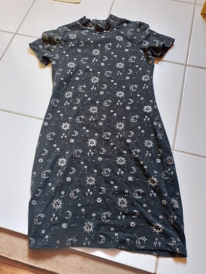 Robe fille noire motif lune Gémo