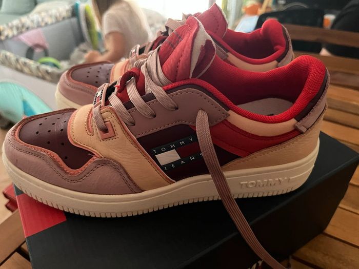 Baskets tommy jeans Colour-Block En Cuir low Nubuck - photo numéro 3