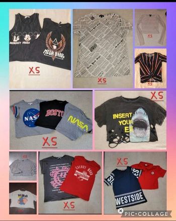 Lot de 15 hauts taille XS marque mélangé