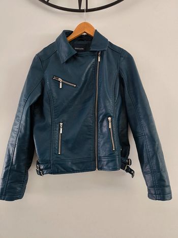 Veste en simili cuir bleu marine bonobo taille L