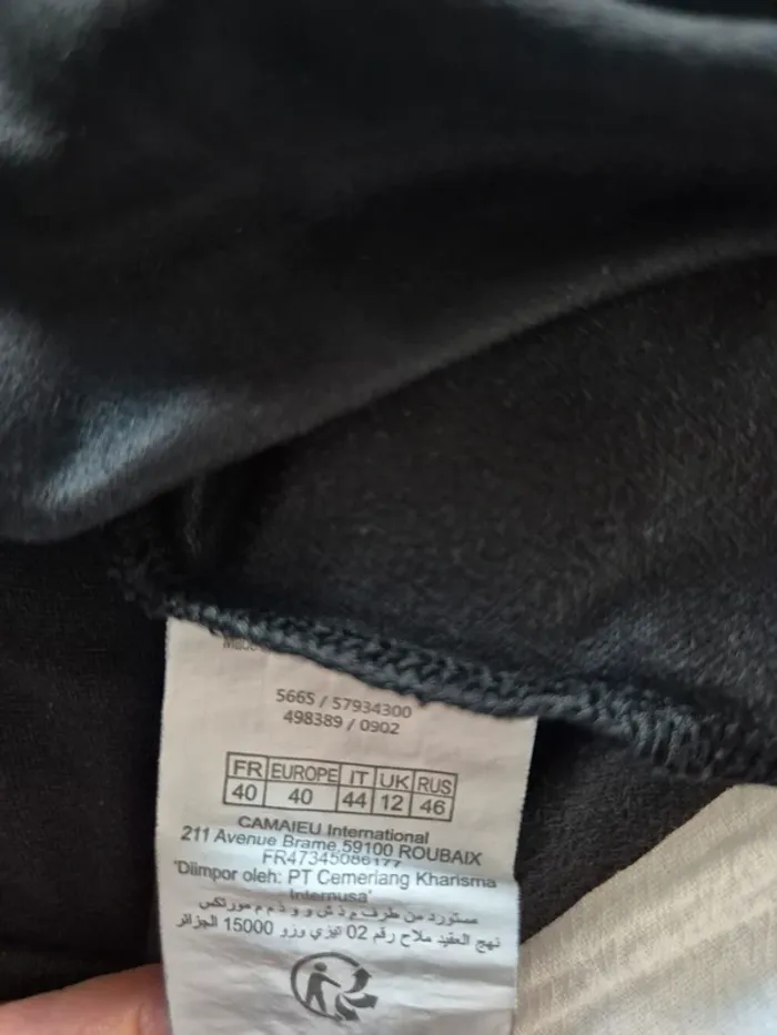 Robe noire Camaïeu effet daim taille 40 - photo numéro 11