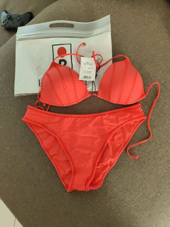 Maillot de bain 2 pièces corail red point