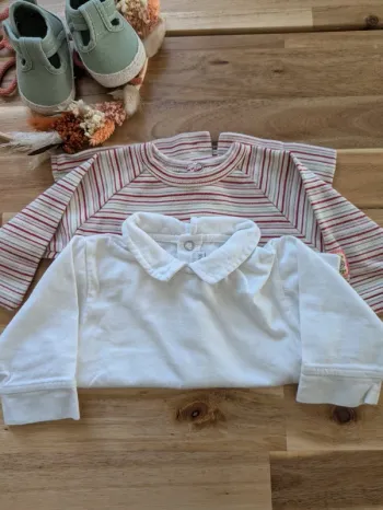 Lot de 2 tee-shirts ML 3 mois
